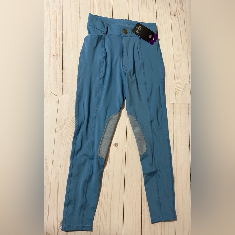 beroy Kids Horse Riding Knee-Patches Pants Girls Equestrian Front-Zip Breeches